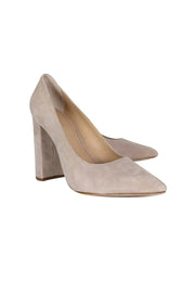 Current Boutique-Pour La Victoire - Beige Suede Pointed Pumps Sz 5.5