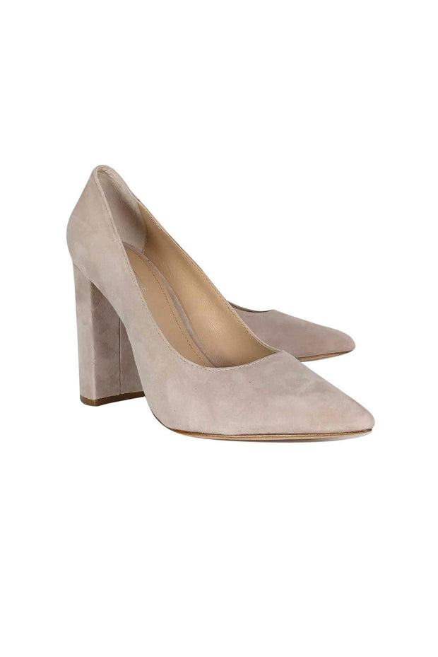 Current Boutique-Pour La Victoire - Beige Suede Pointed Pumps Sz 5.5