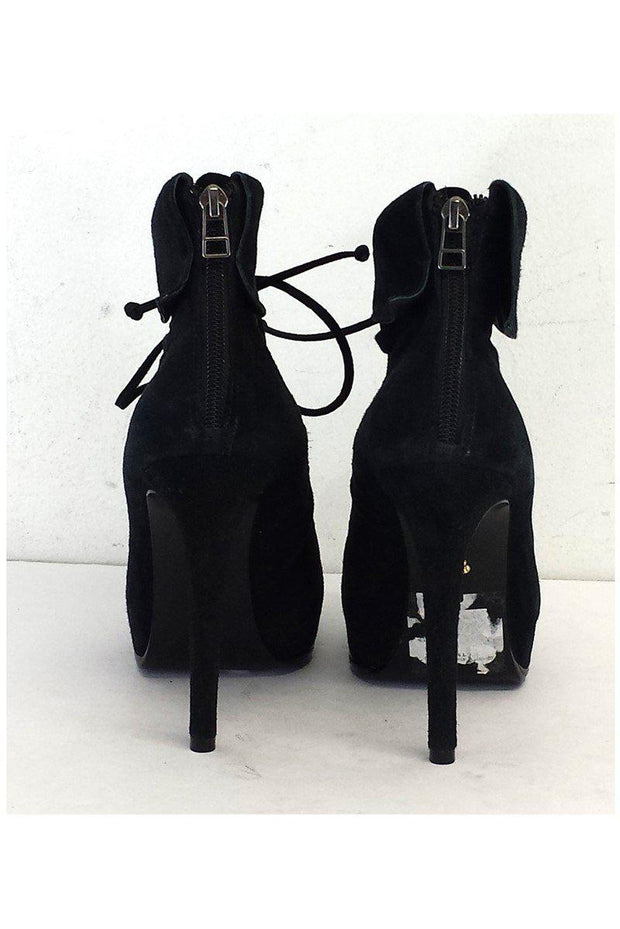 Current Boutique-Pour La Victoire - Black Suede Platform Ankle Booties Sz 8.5