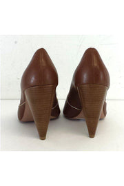 Current Boutique-Pour La Victoire - Brown Leather Peep Toe Heels Sz 10