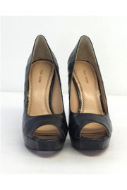 Current Boutique-Pour La Victoire - Gray Peep Toe Leather Platform Pumps Sz 10