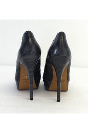 Current Boutique-Pour La Victoire - Gray Peep Toe Leather Platform Pumps Sz 10