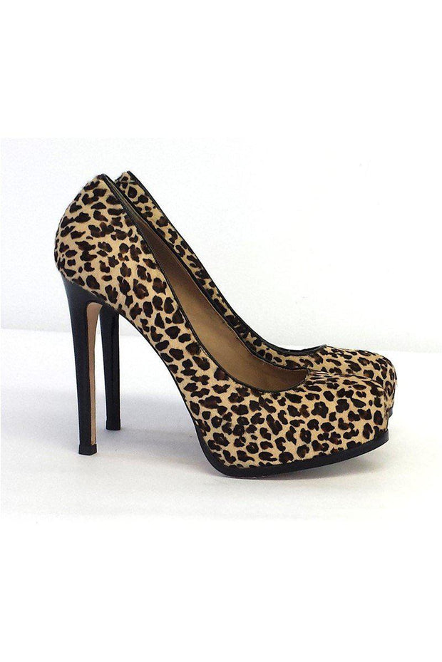 Current Boutique-Pour La Victoire - Ivette Leopard Print Pony Hair Platform Pumps Sz 8