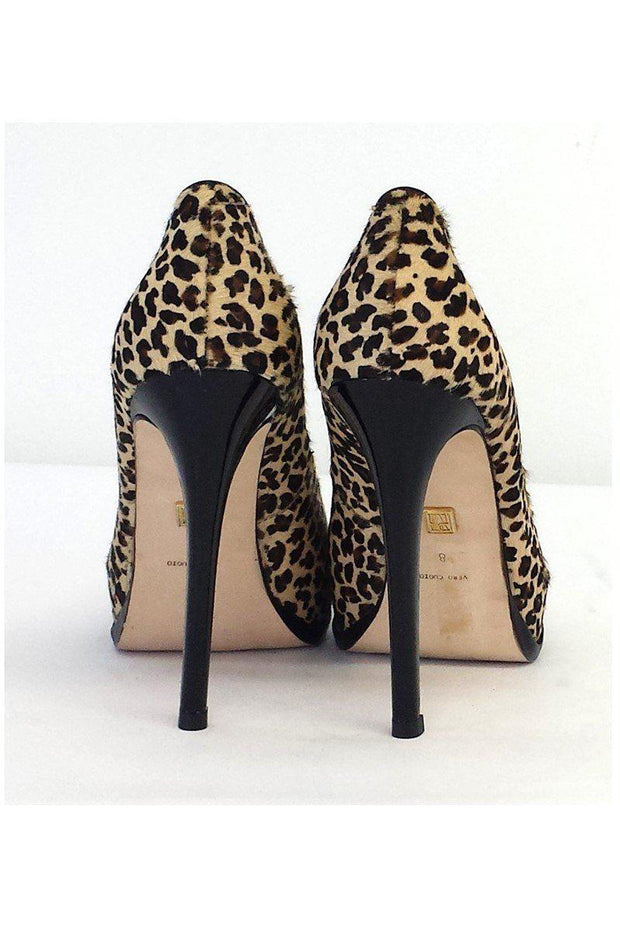 Current Boutique-Pour La Victoire - Ivette Leopard Print Pony Hair Platform Pumps Sz 8