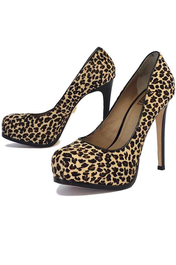 Current Boutique-Pour La Victoire - Ivette Leopard Print Pony Hair Platform Pumps Sz 8