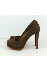 Current Boutique-Pour La Victoire - Taupe Suede Platform Heels Sz 8.5