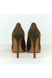 Current Boutique-Pour La Victoire - Taupe Suede Platform Heels Sz 8.5