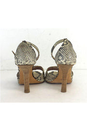 Current Boutique-Prada - Beige & Grey Snakeskin Sandal Heels Sz 7