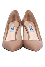 Current Boutique-Prada - Beige Patent Leather Pointed Toe Pumps Sz 10