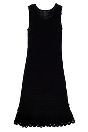 Current Boutique-Prada - Black Crochet Dress w/ Embellished Neckline Sz 8