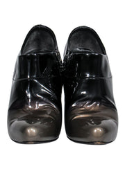 Current Boutique-Prada - Black & Gold Ombre Patent Leather Booties Sz 8.5