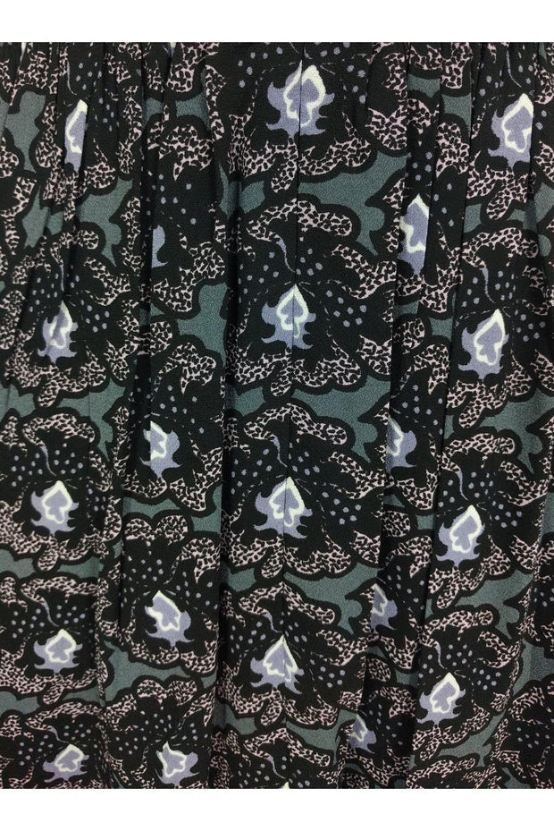 Current Boutique-Prada - Black, Grey & Lavender Floral Dress Sz 2