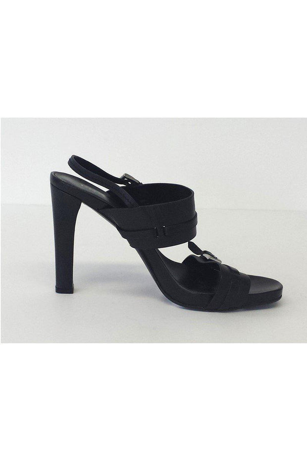 Current Boutique-Prada - Black Leather Slingback Sandals w/ Buckle Detail Sz 8.5