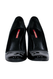 Current Boutique-Prada - Black Patent Leather Block Heel Pumps Sz 7.5