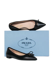 Current Boutique-Prada - Black Pointed Toe Ballet Flats Sz 5.5