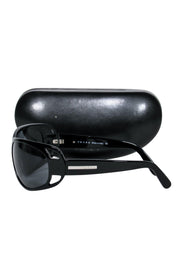 Current Boutique-Prada - Black Rectangle Sunglasses w/ Cutouts