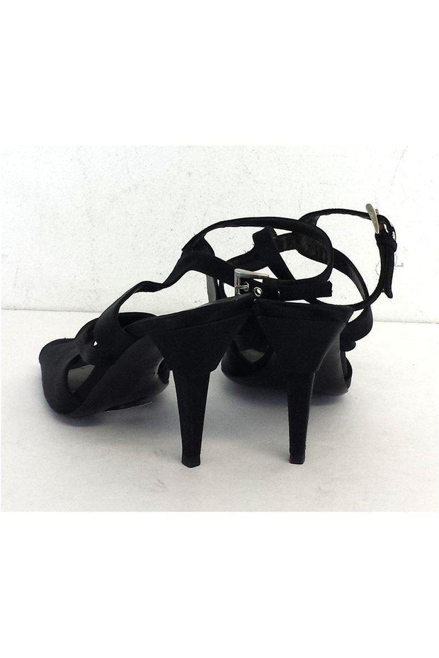 Current Boutique-Prada - Black Strappy Cut Out Toe Heels Sz 7.5