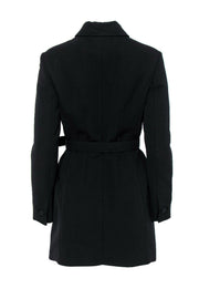 Current Boutique-Prada - Black Zippered & Button-Up Peacoat Sz 8