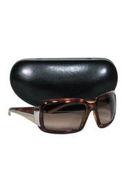 Current Boutique-Prada - Brown Tortoise Shell Square Oversized Sunglasses