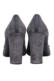 Current Boutique-Prada - Gray Suede Block Heels w/ Large Buckles Sz 8