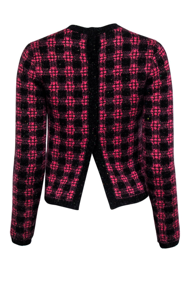 Current Boutique-Prada - Pink & Black Plaid Knit Sweater Sz 6