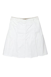 Current Boutique-Prada - White Cotton Pleated Tennis Skirt Sz 2