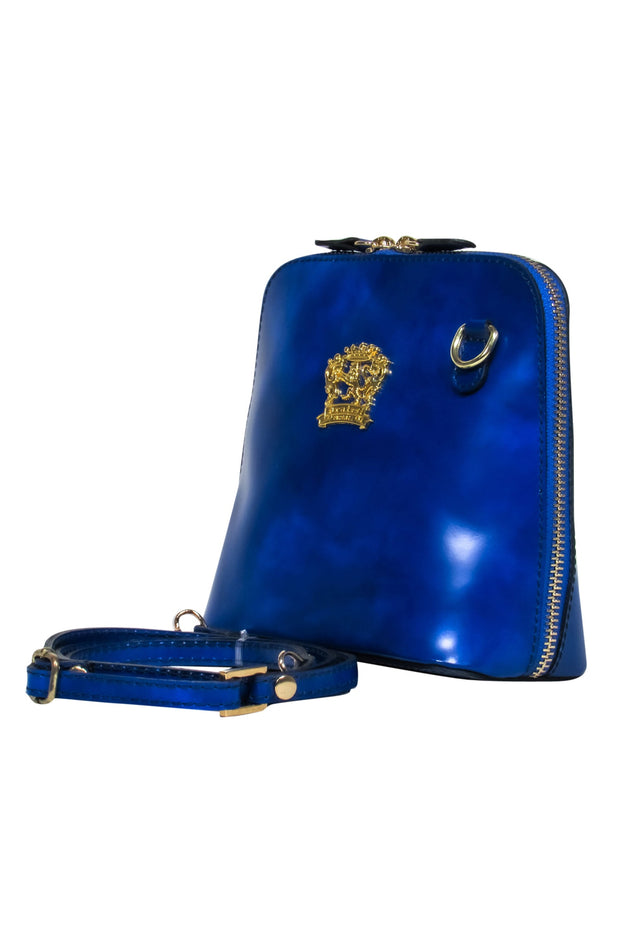 Current Boutique-Pratesi - Cobalt Blue Leather Crossbody w/ Logo