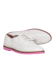 Current Boutique-Pretty Ballerinas - Cream Lace-Up Oxfords w/ Pink Sole Sz 6