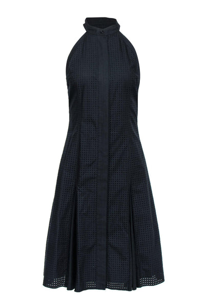 Current Boutique-Proenza Schouler - Black Button-Front Pinhole A-Line Dress Sz 6