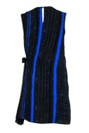 Current Boutique-Proenza Schouler - Cobalt and Black Sleeveless Side Tie Shift Dress Sz 10