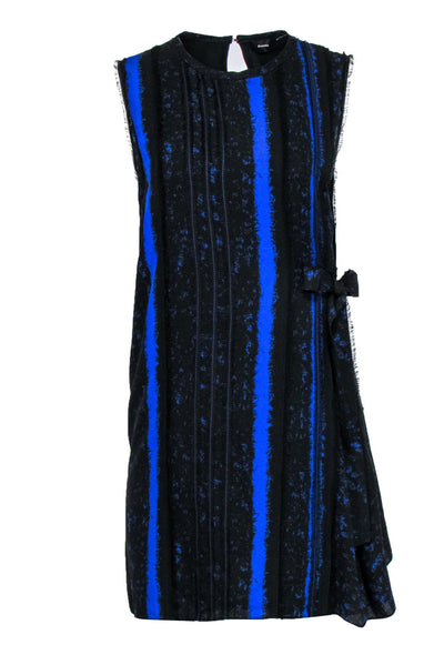 Current Boutique-Proenza Schouler - Cobalt and Black Sleeveless Side Tie Shift Dress Sz 10