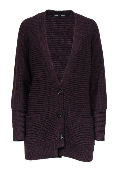 Current Boutique-Proenza Schouler - Maroon Oversized Knit Cardigan Sz XS