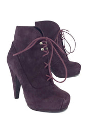 Current Boutique-Proenza Schouler - Purple Suede Lace-Up Booties Sz 6