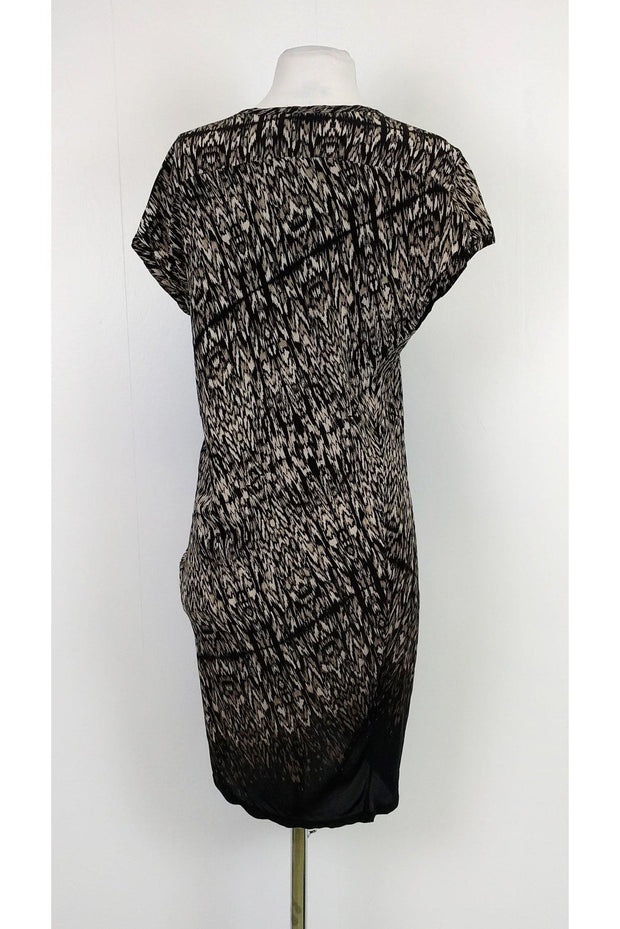 Current Boutique-Pure DKNY - Black & Tan Printed Dress Sz P