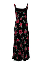 Current Boutique-RIXO - Black Velvet Burnout Poppy Print Midi Gown Sz XS