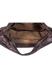 Current Boutique-R&Y Augousti - Dark Brown Large Snakeskin Hobo Tote