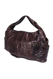 Current Boutique-R&Y Augousti - Dark Brown Large Snakeskin Hobo Tote