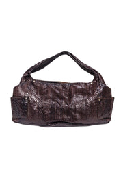 Current Boutique-R&Y Augousti - Dark Brown Large Snakeskin Hobo Tote