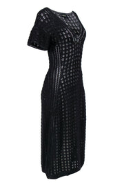 Current Boutique-Rachel Comey - Black Cotton A-Line Crochet Midi Dress Sz M