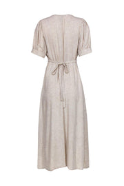 Current Boutique-Rachel Pally - Beige Puff Sleeve Button-Up “Piper” Maxi Dress Sz L