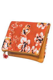 Current Boutique-Rachel Pally - Orange & Yellow Canvas & Leather Floral Print Clutch