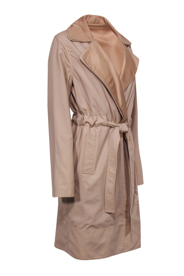 Current Boutique-Rachel Roy - Beige Double Collared Reversible Trench Coat w/ Belt Sz 4