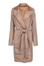 Current Boutique-Rachel Roy - Beige Double Collared Reversible Trench Coat w/ Belt Sz 4