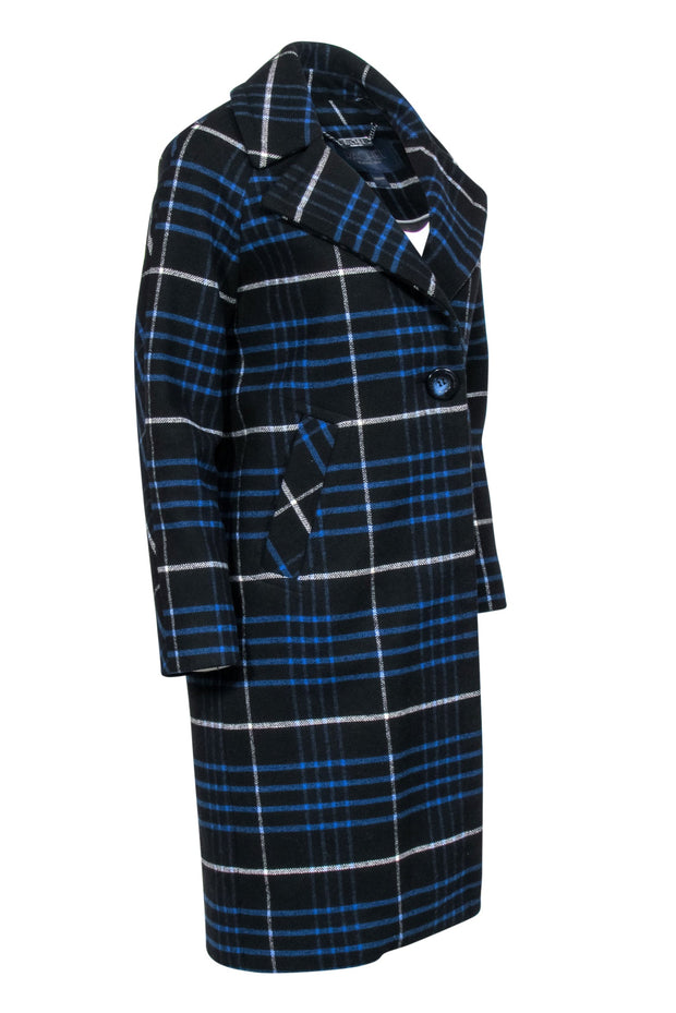 Current Boutique-Rachel Roy - Black & Blue Plaid Coat Sz XS