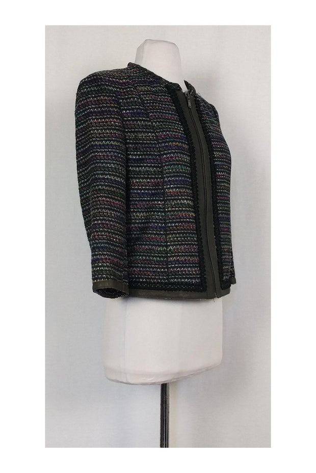 Current Boutique-Rachel Roy - Multi Tweed Zip Front Jacket Sz 4