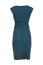 Current Boutique-Rachel Roy - Teal Wool Blend Ruched Waist Sheath Dress Sz 6