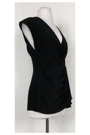 Current Boutique-Rachel Zoe - Black Silk Gathered Top Sz 2