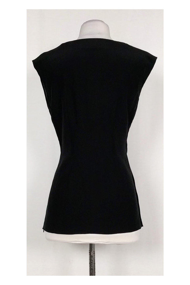 Current Boutique-Rachel Zoe - Black Silk Gathered Top Sz 2