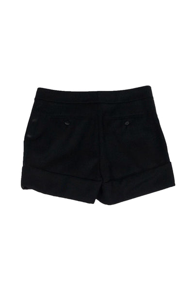 Current Boutique-Rachel Zoe - Black Wool Cuffed Shorts Sz 2