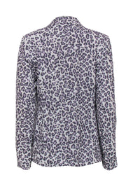 Current Boutique-Rachel Zoe - Cream & Purple Leopard Printed Blazer Sz M